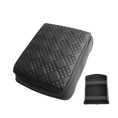 for 2025 2026 Toyota 4Runner Center Console Cover Armrest Box Cover for 4Runner (Toyota 4Runner Thickened Black Leather Square)
