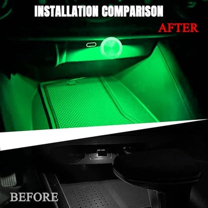 4PCS USB LED Car Interior Atmosphere Lamp (Green)