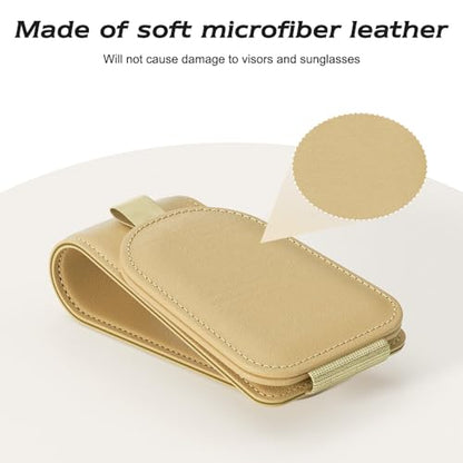 Magnetic Sunglass Holder for Car Visor (Beige)
