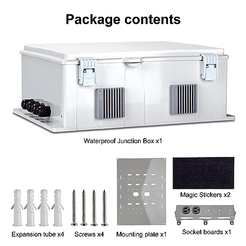 Outdoor Electrical Junction Box with High Power Outlet (16"H x 12"L x 5.9"W & Outlet)