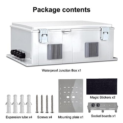 Outdoor Electrical Junction Box with High Power Outlet (16"H x 12"L x 5.9"W & Outlet)