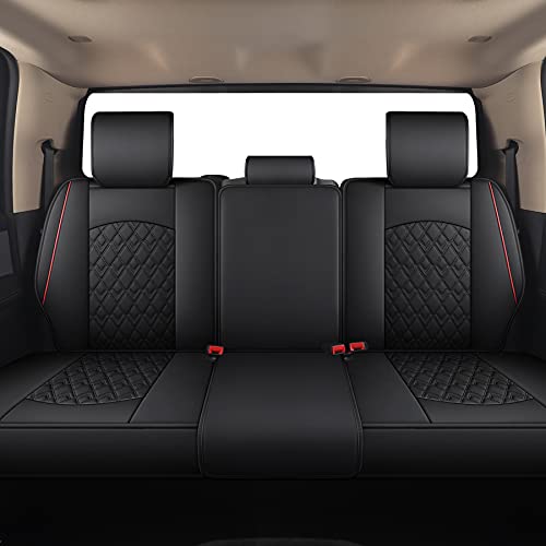 Car Seat Covers for Dodge Ram Full Set (5 PCS Full Set,Black/Red)