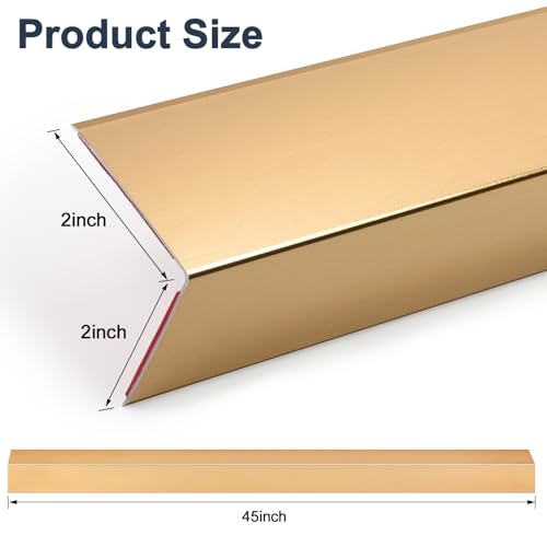 4PCS 45" Aluminum Metal Corner Protectors (4pack-45.0 x 2.0 x 2.0 in / Copper Gold)