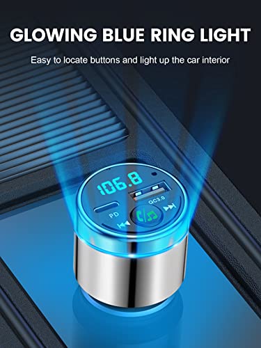 FM Transmitter for Car Bluetooth 5.3 (Silver)