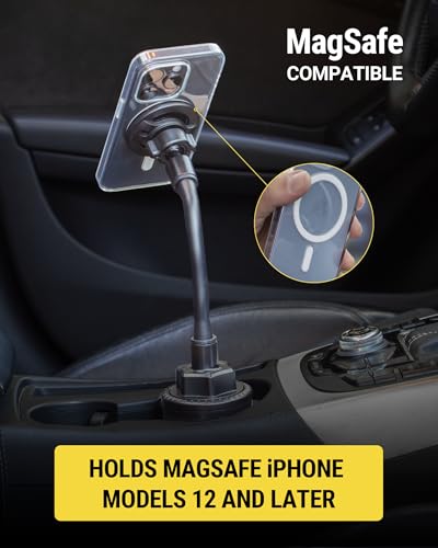 MagicMount™ SMSCUP Magnetic Cup Holder Phone Mount with Adjustable Gooseneck and Magnet Head (Cup Holder / 1 Pack / Black)