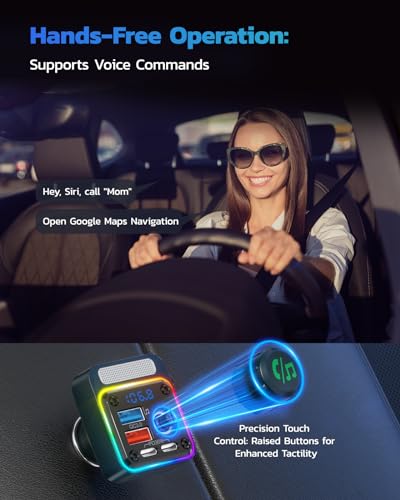 54W Bluetooth 5.3 Car Adapter (Blue)