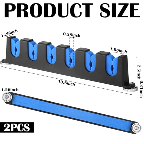 2 Pcs Magnetic Fishing Rod Holder for Car Fishing Pole Rack Vertical Rod Storage Holders for Truck Bed Boat Wall Garage Door (Blue / 6 Rods)