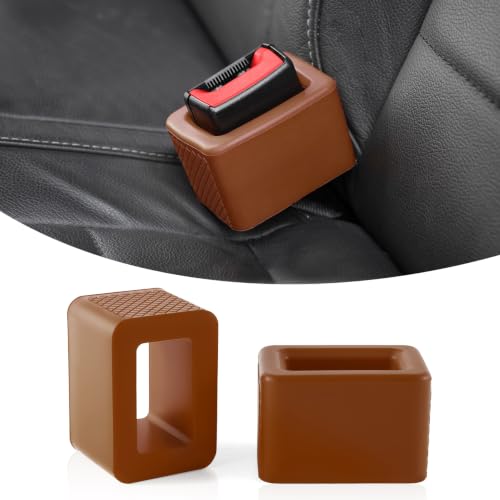 2PCS Seat Belt Buckle Holder (Brown)