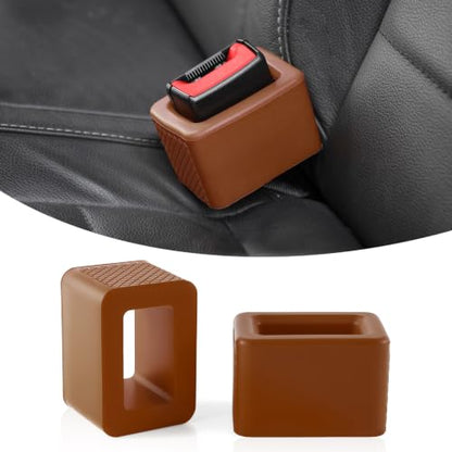 2PCS Seat Belt Buckle Holder (Brown)