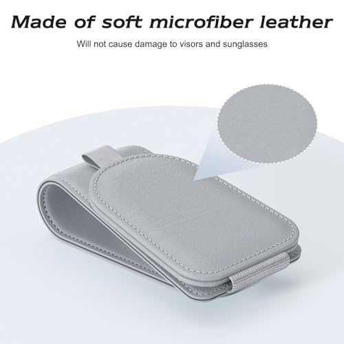 Magnetic Sunglass Holder for Car Visor (Light Gray)