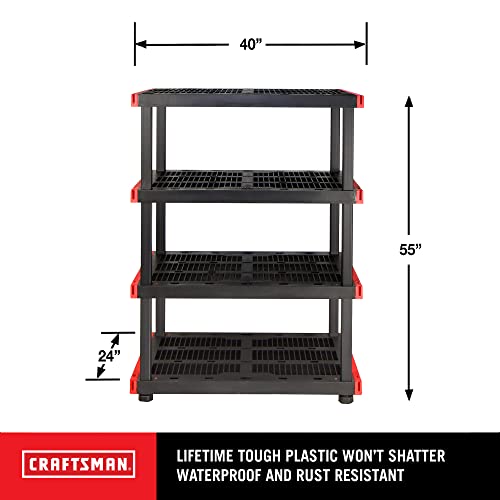 Craftsman 4 Tier Heavy Duty Plastic Storage Shelves (4-Tier)