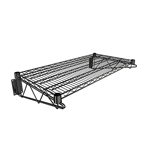 18" x 36" Black Epoxy Wire Wall Mount Shelf (Black / 18" x 36")