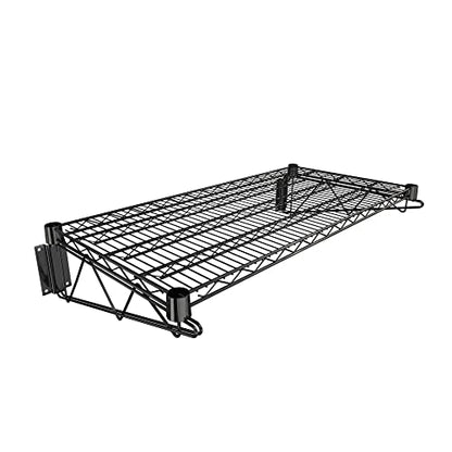 18" x 36" Black Epoxy Wire Wall Mount Shelf (Black / 18" x 36")