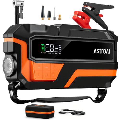 M10 6000A Car Jump Starter with Air Compressor (Bright Orange)