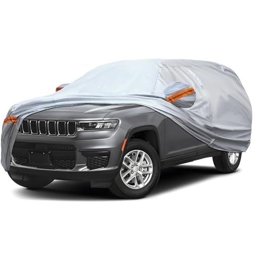 6 Layer Full Car Cover is All (Orange reflective strip / 16/ S-3XL For SUVs-Length ( 214"-236" ))