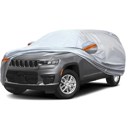 6 Layer Full Car Cover is All (Orange reflective strip / 16/ S-3XL For SUVs-Length ( 214"-236" ))