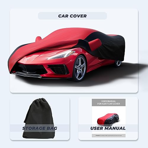 Waterproof Car Cover Custom for Chevy Corvette 2020 (Red Black / Corvette C8)