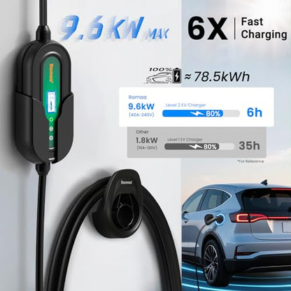 Level 2 EV Charger 40 Amp Portable J1772 Charger (40)