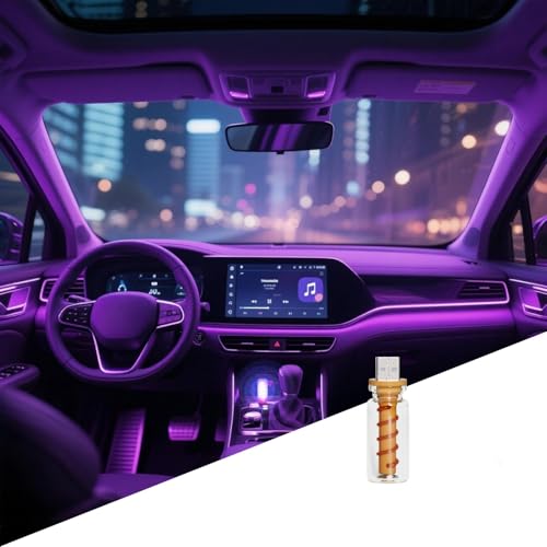 3D Dimmable Touch Control USB Car Interior Lights (Clear-Purple)