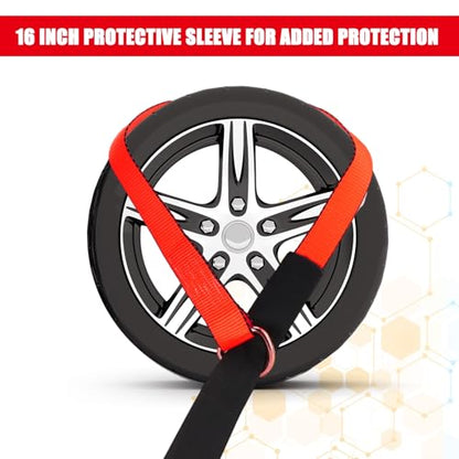8 Pack 2" x 8ft Lasso Tow Truck Straps with D Ring 11 (2" X 8 ft / Red)