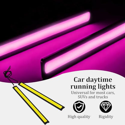 12PCS Car LED Interior Light Bar (Pink)