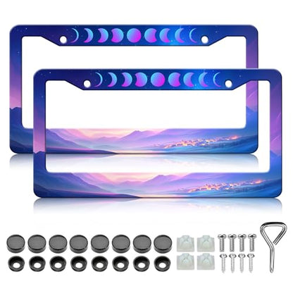 Moon Phase Mountains License Plate Frames (Moon Phase1)