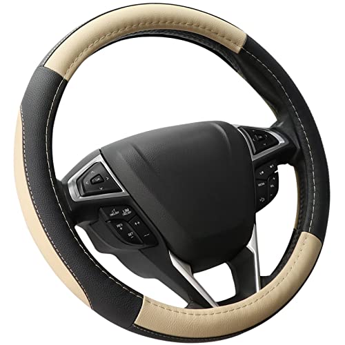 Steering Wheel Cover 14.5 (Standard size[14 1/2''-15''] / Black and Beige)