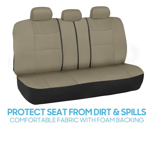 PolyPro Car Seat Covers Full Set in Solid Beige (Solid Beige)
