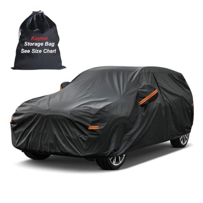 SUV Car Cover Waterproof All Weather (PE-Black / 3 S3 Fit SUV-Length (184" To 190"))