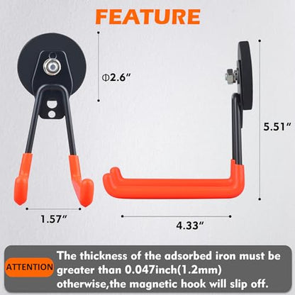 Magnetic Hooks (2.6in Magnet L Red Hooks 2PCS)