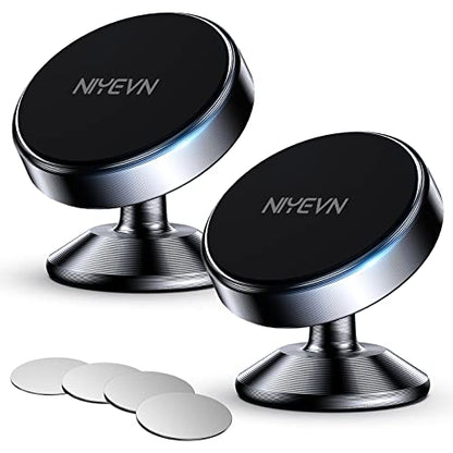 2 Pack Magnetic Phone Holder for Car (Black)
