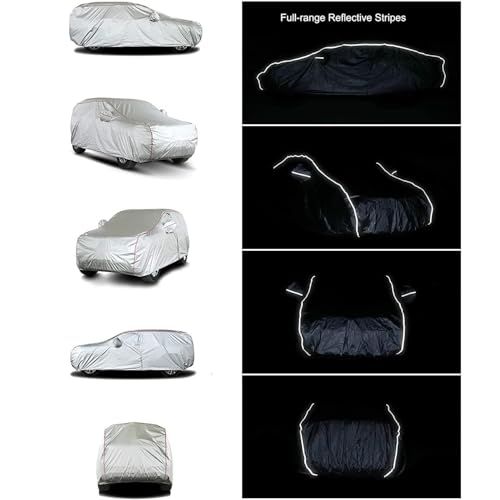 Hard Shell Zipper Design Waterproof UV (Silver / YXXL: Fit 206-215 inches SUV)