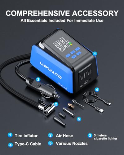 150PSI Portable Tire Inflator 2X Fast Cordless Air Compressor Car Pump (6000mAh)