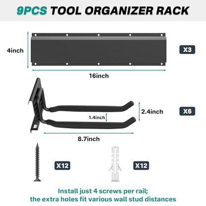 Garage Tool Storage Organizer (6Hooks)