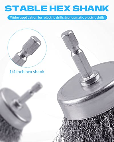 30 Pack Carbon Steel Wire Wheel Brush Cup Brush for Rust Removal