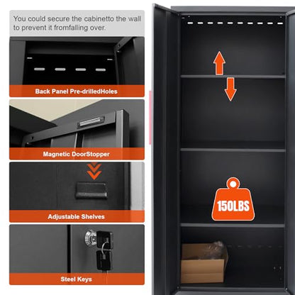 Garage Cabinet Storage System (Black-9pcs)