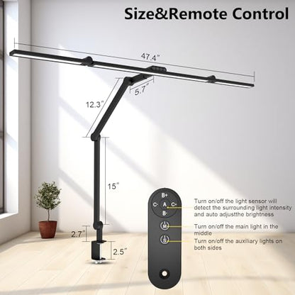 3000 Lumen Ultra Bright Architect Desk Lamp with Clamp (Black)