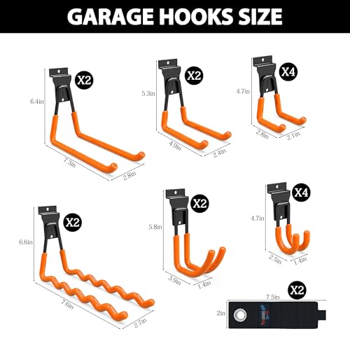 Slatwall Hooks 18 Pack Heavy Duty Multi Sizes (Orange / 18)
