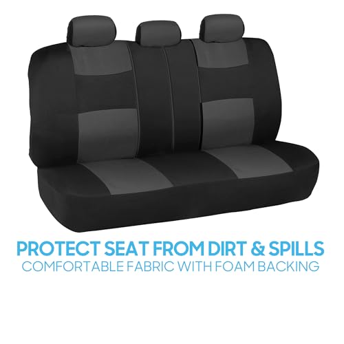 PolyPro Car Seat Covers Full Set in Charcoal on Black (Charcoal Gray)