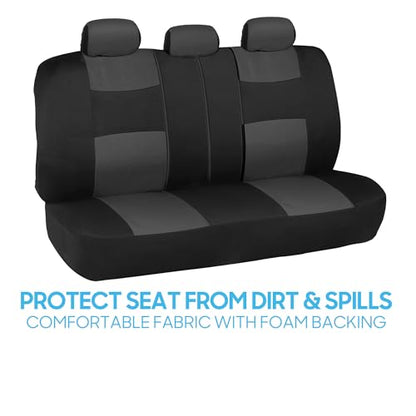 PolyPro Car Seat Covers Full Set in Charcoal on Black (Charcoal Gray)