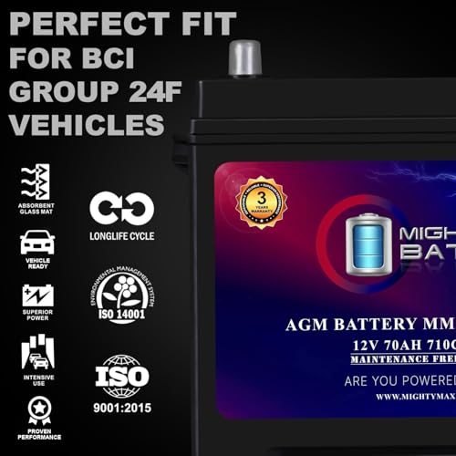 MM G24F Start and Stop Car BCI Group Size 24F 12V 70Ah (Group 24F)