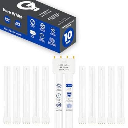 PLL36 850 36W 16.5" Twin Tube Compact Fluorescent Light Bulb 4 (5000k / 10 Count (Pack of 1))