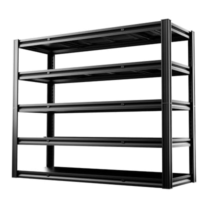 5 Tier 60" W x 20" D x 72" H Garage Shelving Metal Storage Rack 3000LBS Garage Shelving Heavy Duty Adjustable Storage Shelves Unit for Industrial Warehouse Basement Utility Shelf (Black-hidden Hole / 60"W x 20"D x 72"H)
