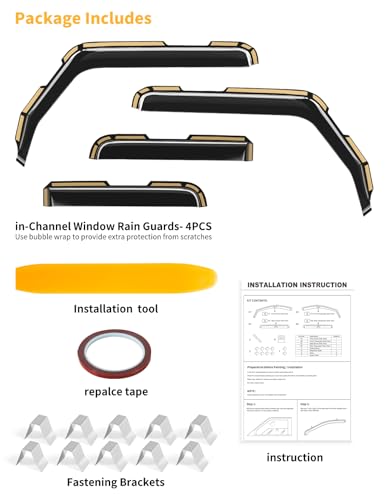 Window Rain Guards for Jeep Wrangler JL 2018 (for 2018-2026 Jeep Wrangler JL/2020-2026 Gladiator)