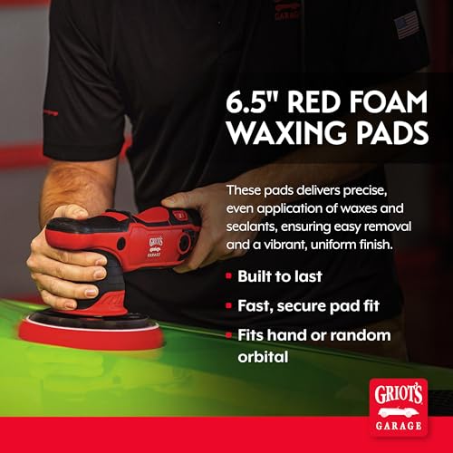 6.5” Red Foam Waxing Pads for Car Detailing (6.5" Pads (Set of 2))