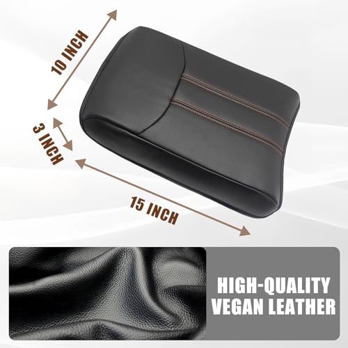Armrest Cover for Honda Pilot 2023 (12) 23+ |Pilot| Black/Orange Stitching, Regular)