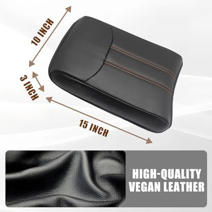 Armrest Cover for Honda Pilot 2023 (12) 23+ |Pilot| Black/Orange Stitching, Regular)