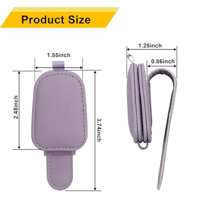 Magnetic Leather Sunglasses Holder for Car (Purple)