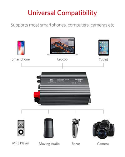 500W Power Inverter for Vehicles DC 12V to AC 110V Car Plug Adapter (Grey)