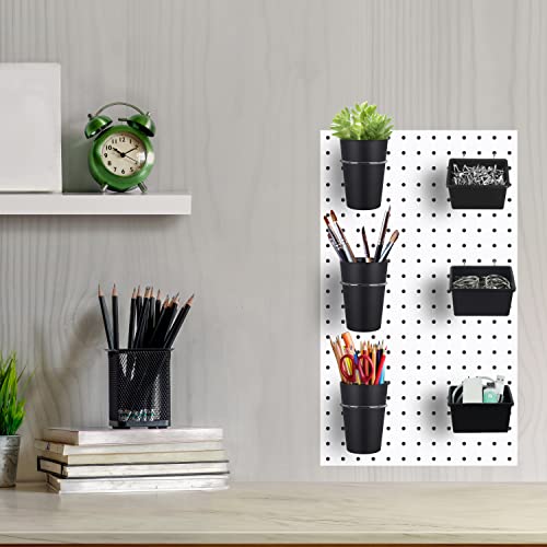 6 Sets Pegboard Bins with Hooks (Black)